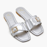Women's Slipper - Silver, Women Slippers, Chase Value, Chase Value