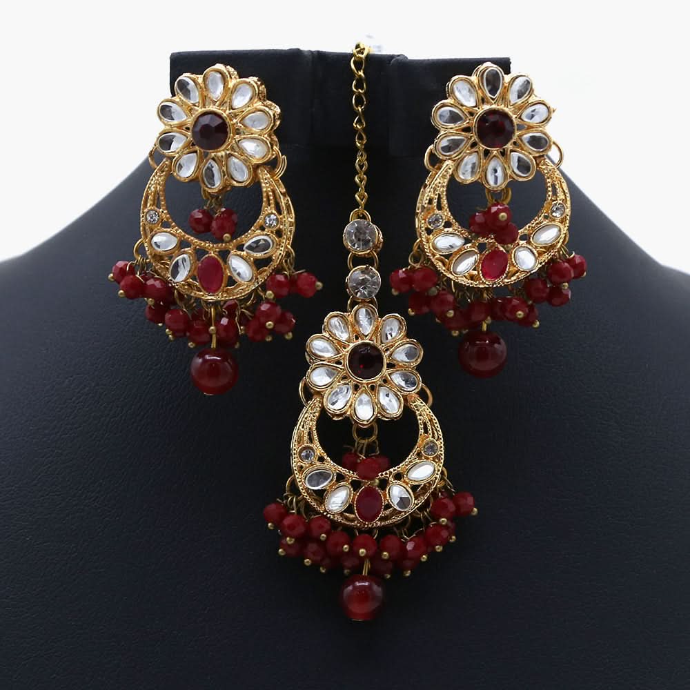 Girls Bunda Tika - Maroon, Girls Earrings & Tops, Chase Value, Chase Value