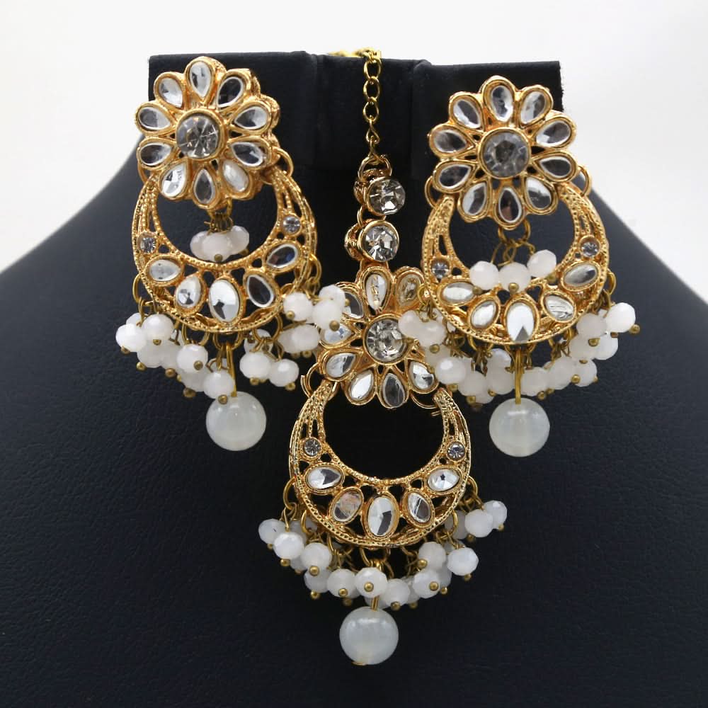 Girls Bunda Tika - White, Girls Earrings & Tops, Chase Value, Chase Value