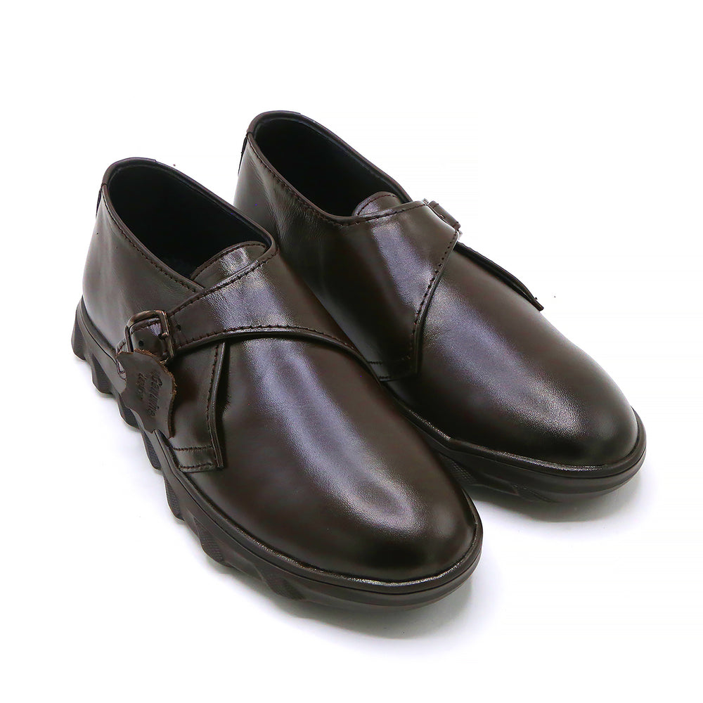 Eminent Casual Leather Shoes With Buckle - Coffee, Men's Casual Shoes, Eminent, Chase Value