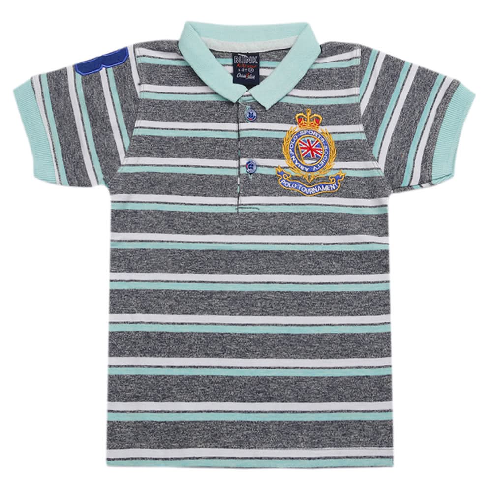 Boys Half Sleeves Polo T-Shirt - Cyan, Boys T-Shirts, Chase Value, Chase Value