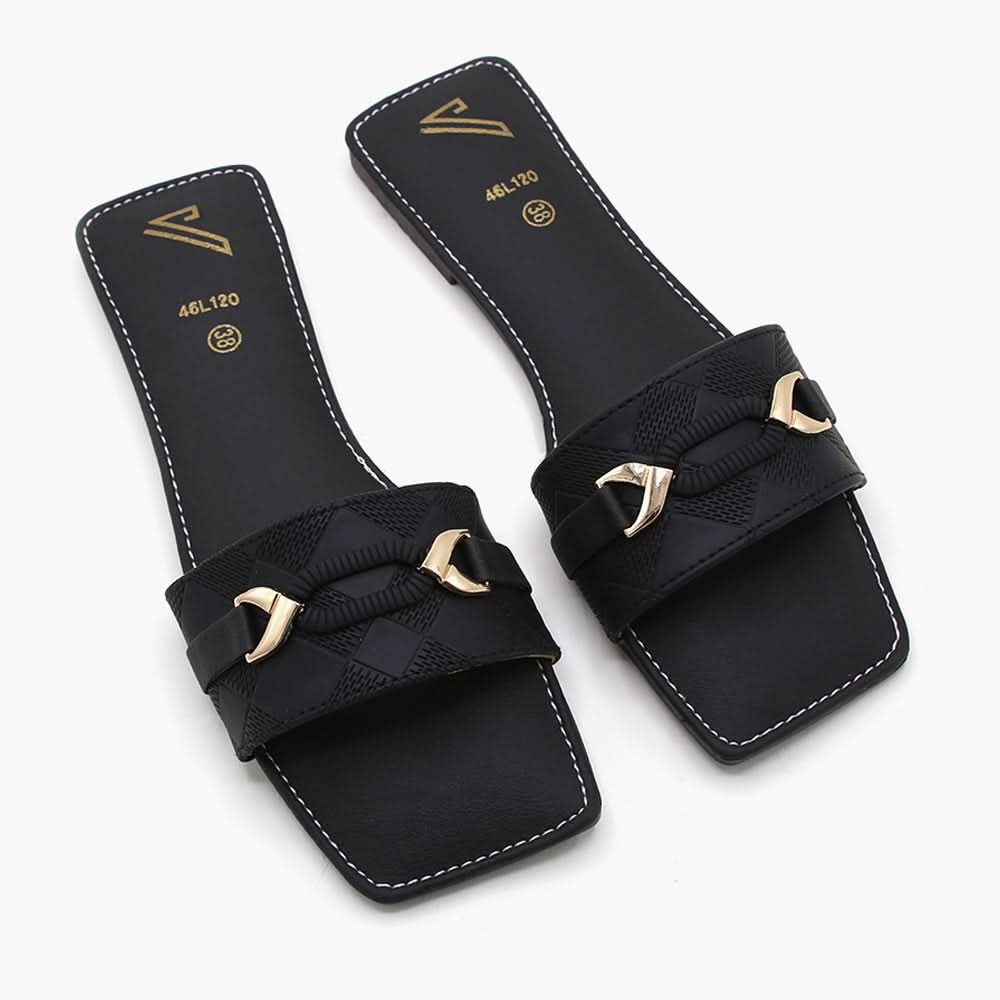 Women's Slipper - Black, Women Slippers, Chase Value, Chase Value