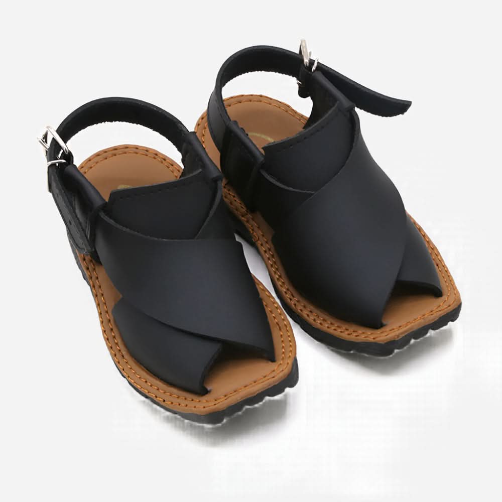 Boys Peshawari Sandal - Black, Boys Sandals, Chase Value, Chase Value