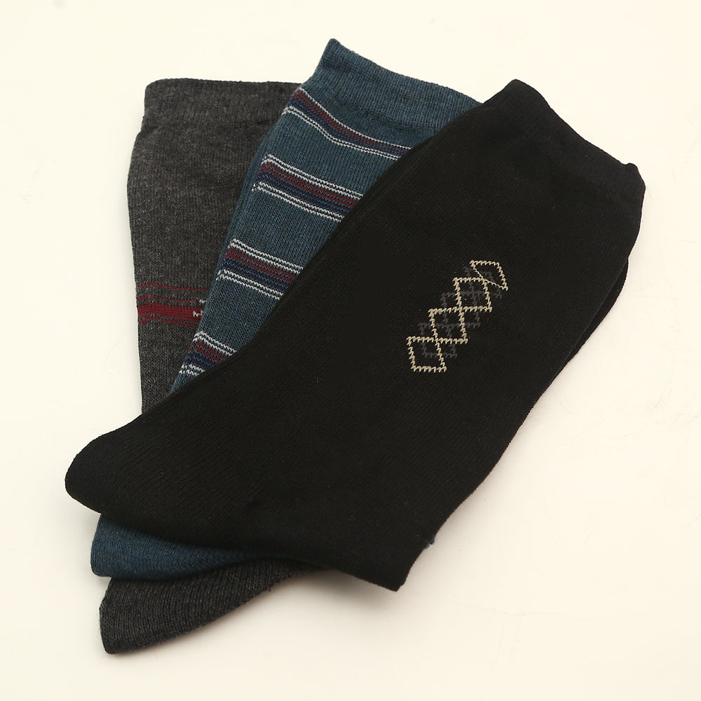 Knit line Full Socks 3Pcs - Multi, Boys Socks, Chase Value, Chase Value