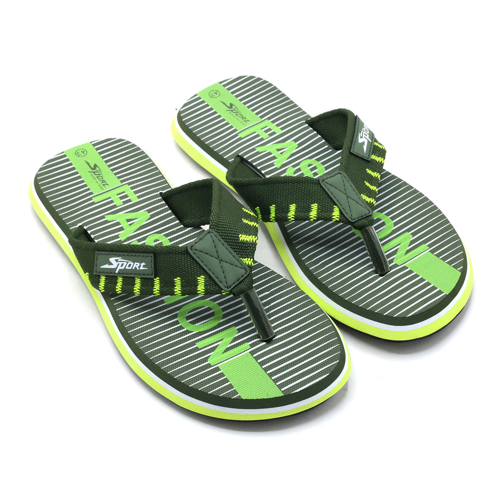 Men's Flip Flop - Green, Men's Slippers, Chase Value, Chase Value