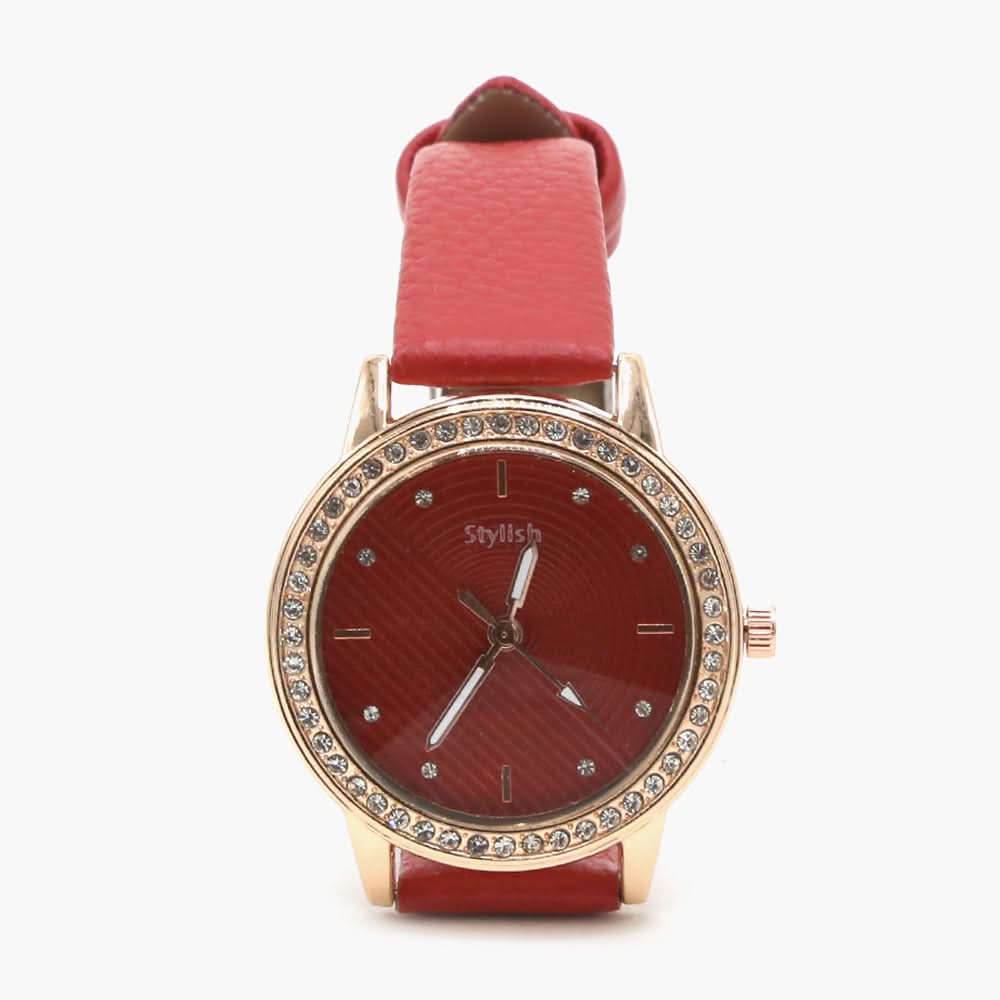 Women's Stylish Belt Watch - Red, Women Watches, Chase Value, Chase Value