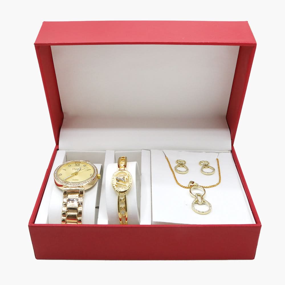 Women's Watch Bracelet Set 3in1 - Golden, Women Watches, Chase Value, Chase Value