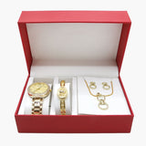Women's Watch Bracelet Set 3in1 - Golden, Women Watches, Chase Value, Chase Value