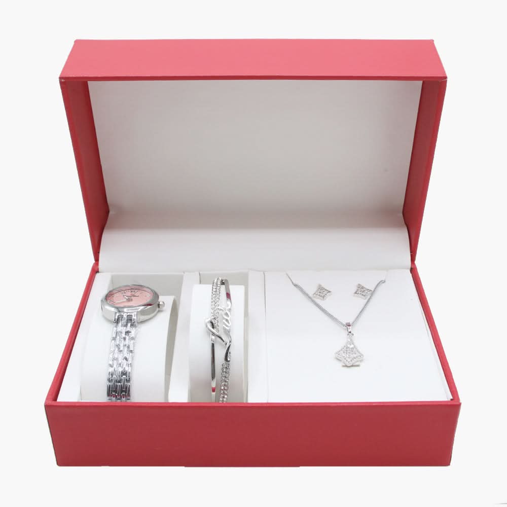 Women's Watch Bracelet Set 3in1 - Silver, Women Watches, Chase Value, Chase Value