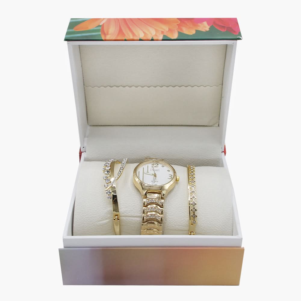 Women's Bracelet Set - Golden, Women Watches, Chase Value, Chase Value