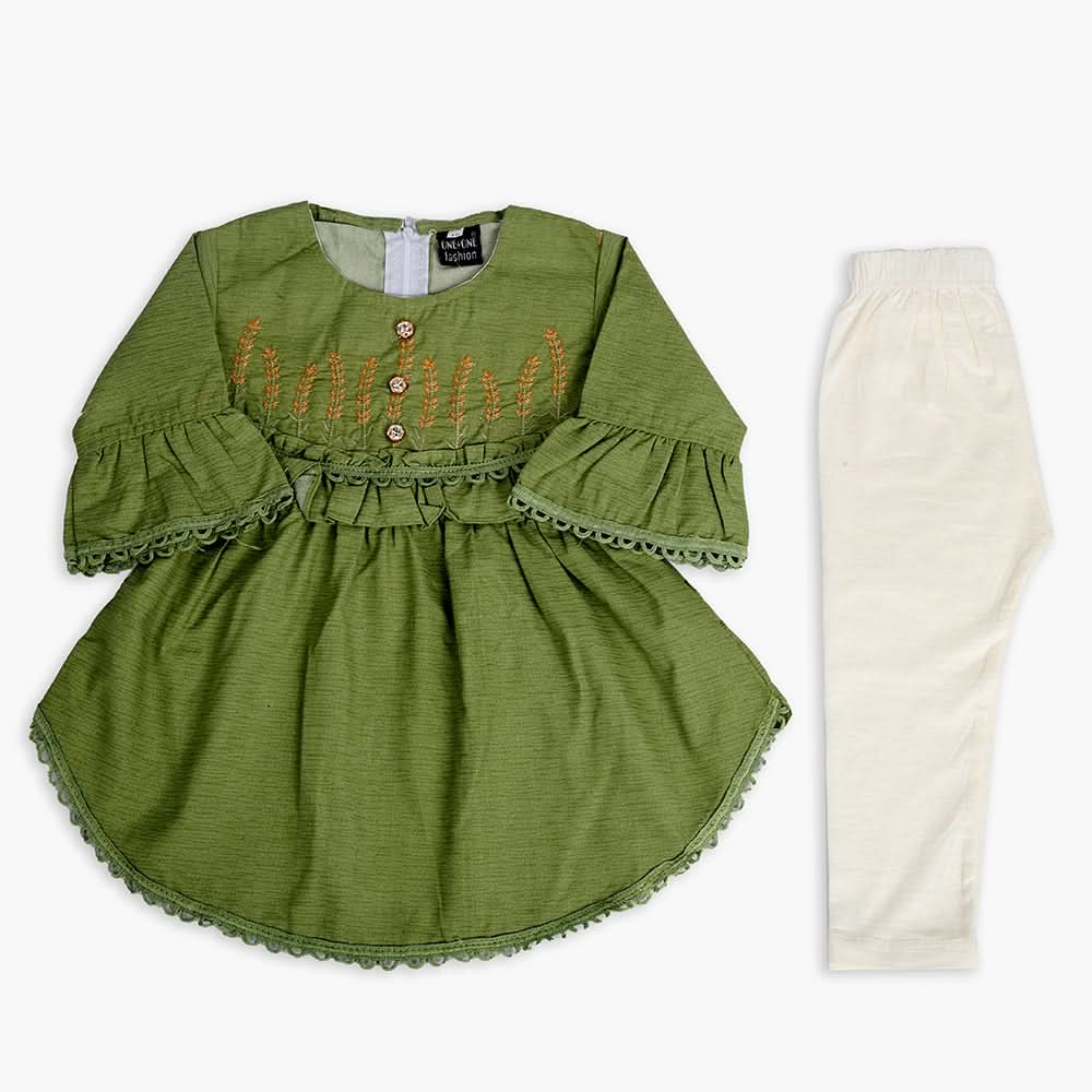 Girls Tights Suit - Green, Girls Suits, Chase Value, Chase Value