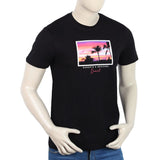 Eminent Men's Round Neck Half Sleeves Printed T-Shirt - Black, Men's T-Shirts & Polos, Eminent, Chase Value