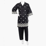 Women's Embroidered 2Pcs Suit - Black, Women Shalwar Suits, Chase Value, Chase Value