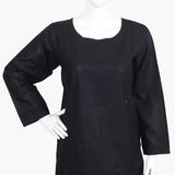 Women's Embroidered Kurti - Black, Women Ready Kurtis, Chase Value, Chase Value