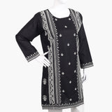 Women's Embroidered Kurti - White & Black, Women Ready Kurtis, Chase Value, Chase Value