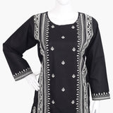 Women's Embroidered Kurti - White & Black, Women Ready Kurtis, Chase Value, Chase Value