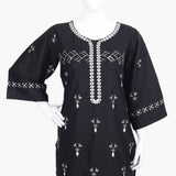 Women's Embroidered Kurti - White & Black, Women Ready Kurtis, Chase Value, Chase Value