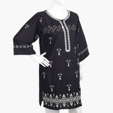 Women's Embroidered Kurti - White & Black, Women Ready Kurtis, Chase Value, Chase Value