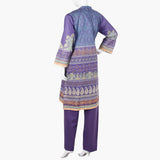 Women's Printed Lawn 3Pcs Suit - Purple, Women Shalwar Suits, Chase Value, Chase Value