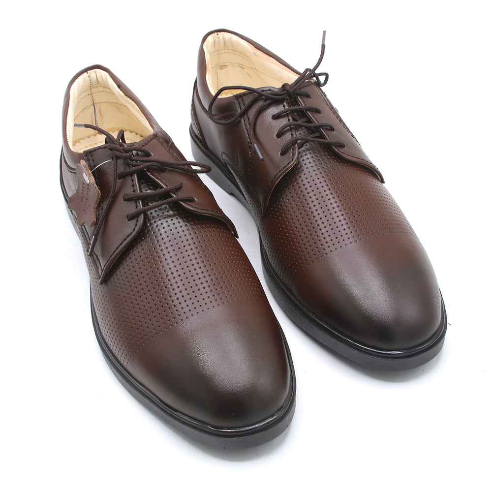Eminent Business Formal Breathable Leather Lace-up Shoe - Brown, Men's Formal Shoes, Eminent, Chase Value