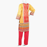 Women's Printed Lawn 3Pcs Suit - Red, Women Shalwar Suits, Chase Value, Chase Value