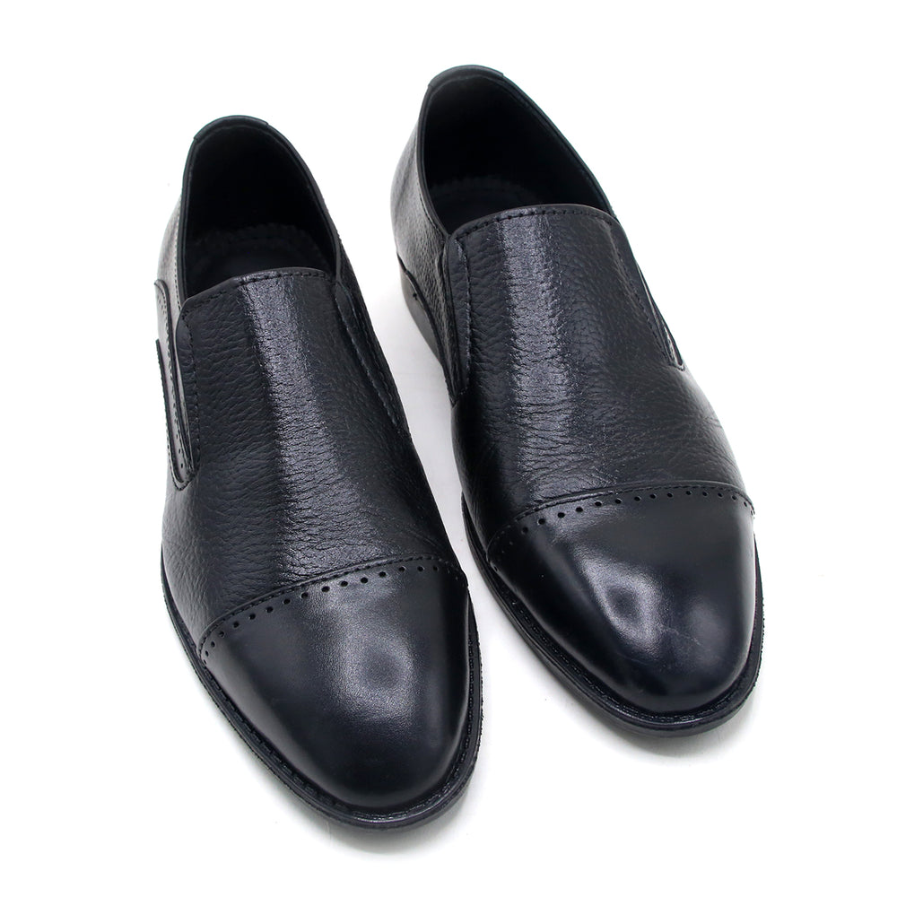 Eminent Comfortable Slip-On Leather Moccasins - Black, Men's Formal Shoes, Eminent, Chase Value
