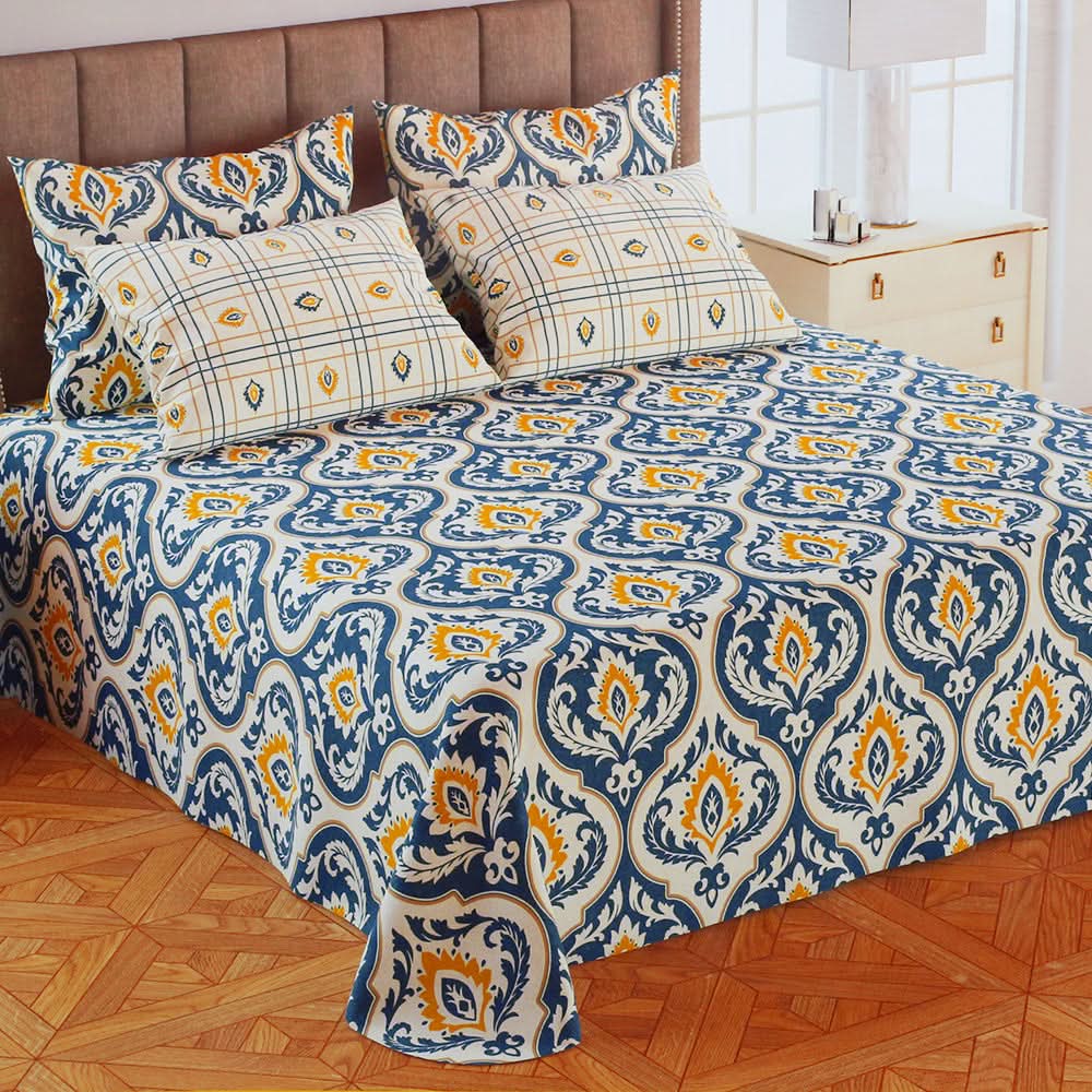 Double Bedsheet 5pcs Set - CC9, Double Size Bed Sheet, Chase Value, Chase Value
