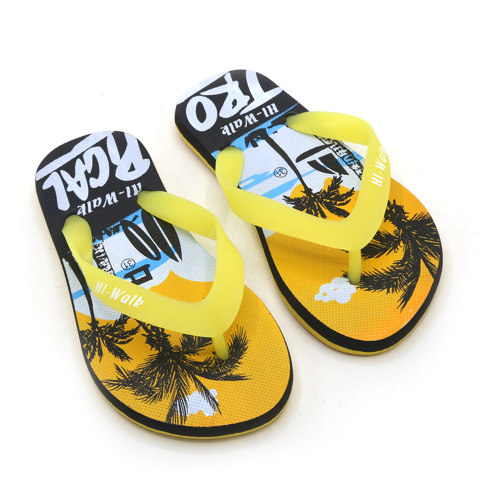 Boys Flip Flop Slipper - Yellow, Boys Slippers, Chase Value, Chase Value