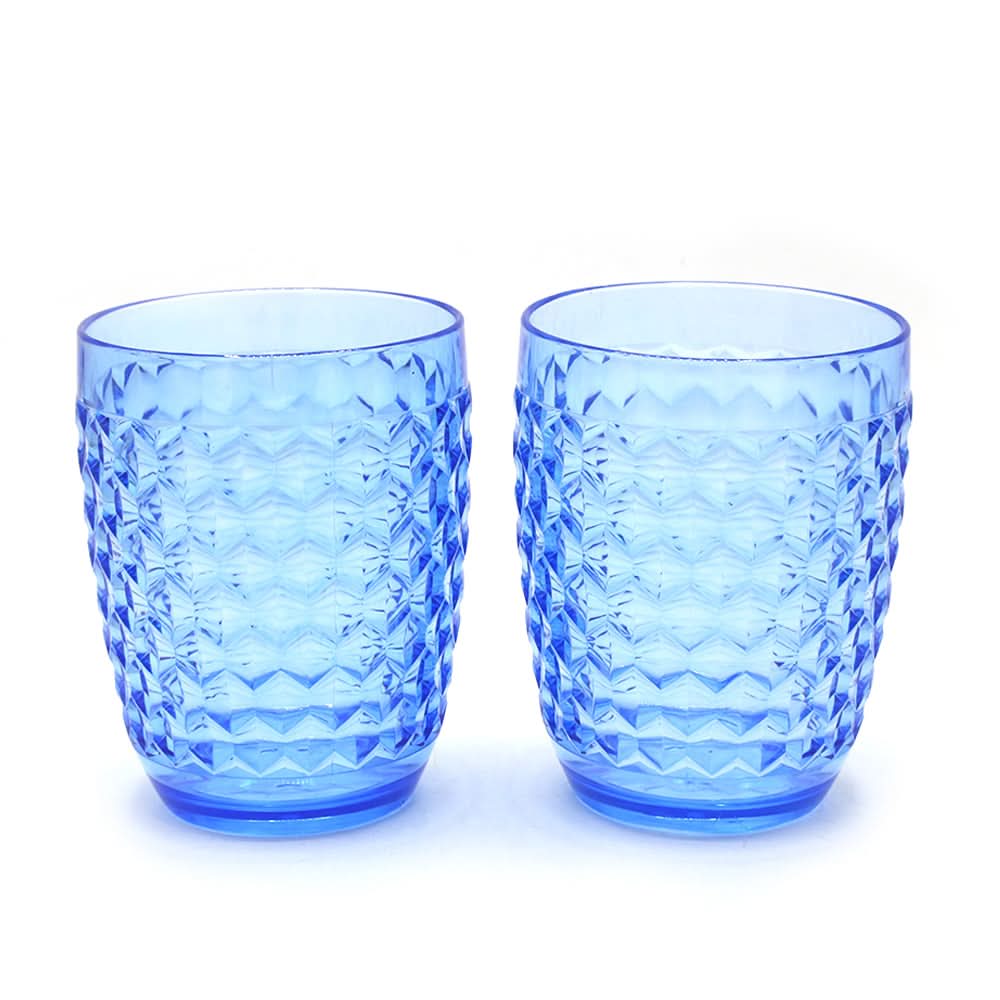 Diamond Glass Pack of 2 - Blue, Glassware & Drinkware, Chase Value, Chase Value