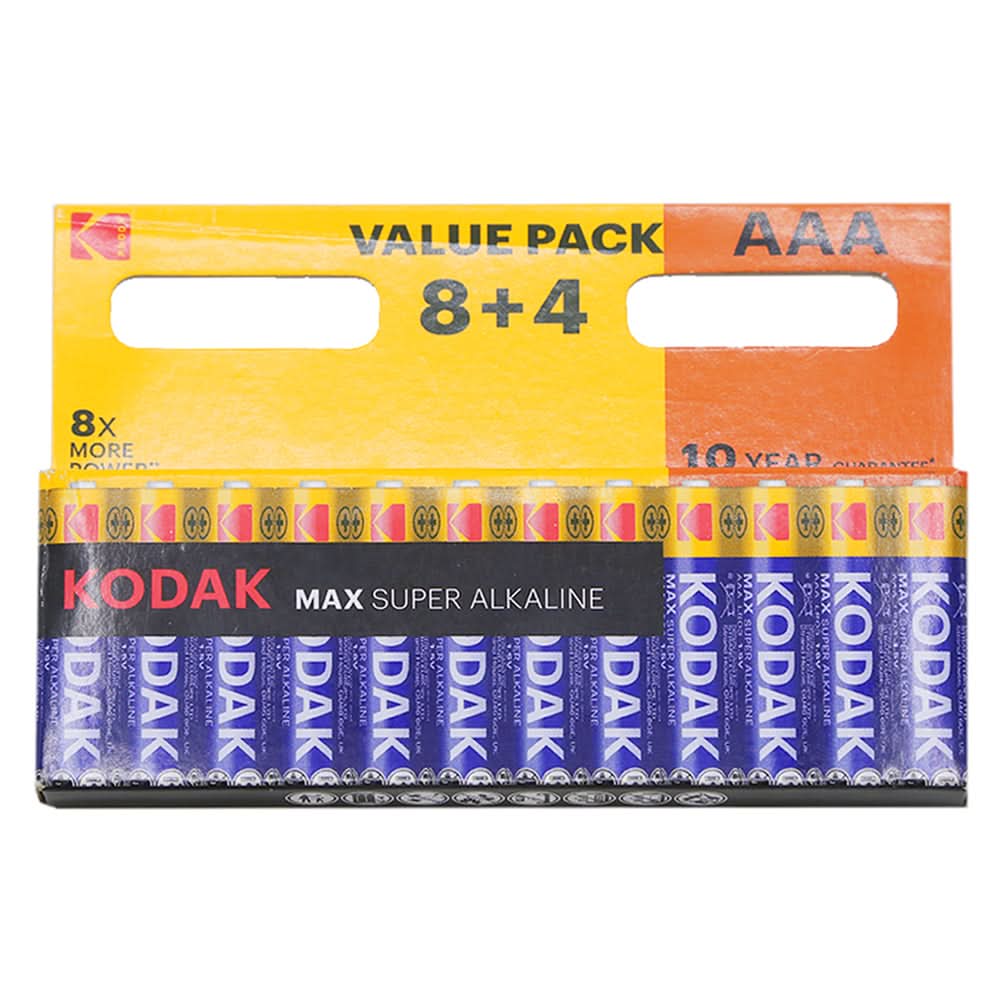 Kodak Max AAAx12 (12p Pack) Batteries - Multi Color, Charging Accessories, Kodak, Chase Value