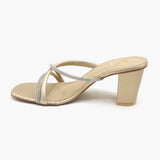 Women's Heel Slipper - Golden, Women Heels, Chase Value, Chase Value