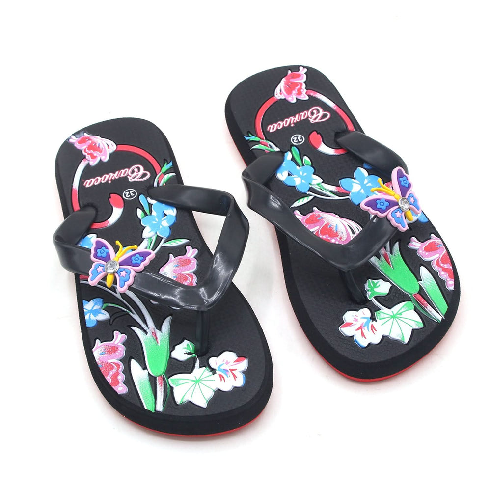 Girls Flip Flop Slipper - Black, Girls Slippers, Chase Value, Chase Value