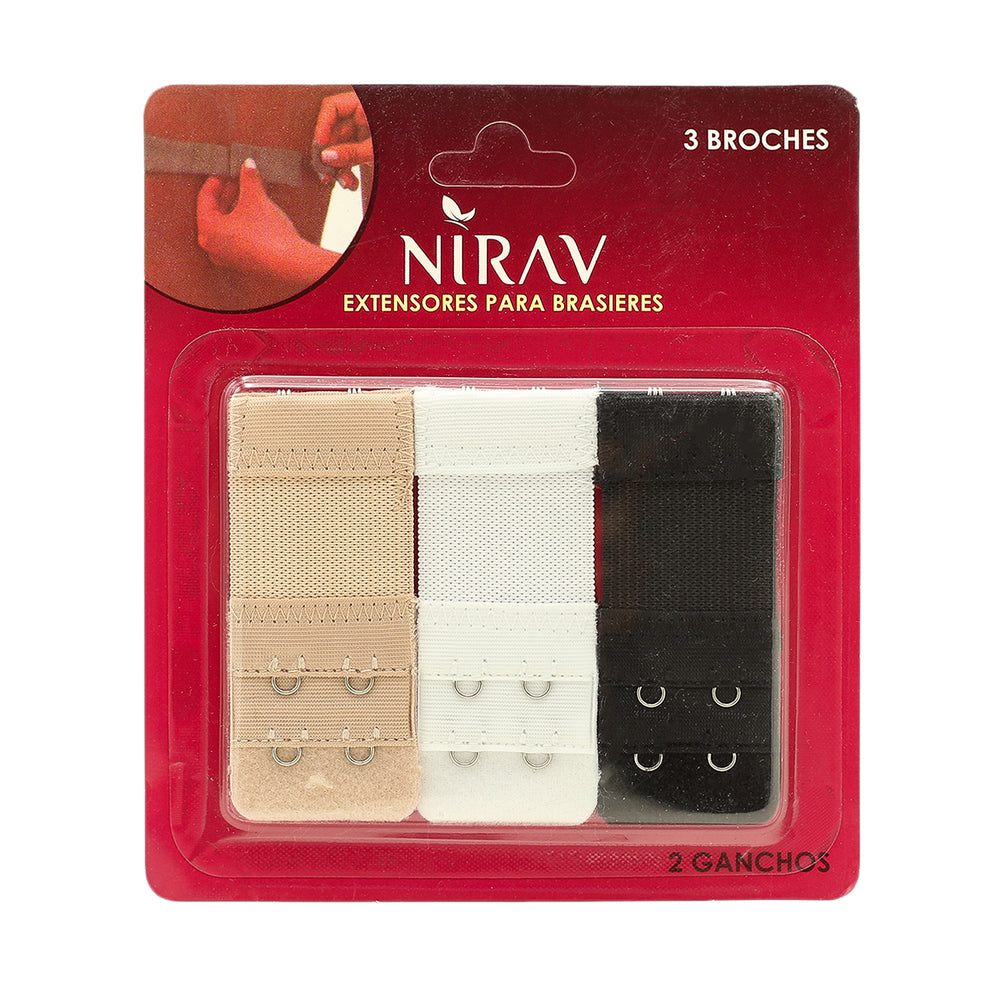 Women's Bra 3-Hook Extension Pack Of 3 - Multi Color, Women Steps & Extenstion Hook, Chase Value, Chase Value