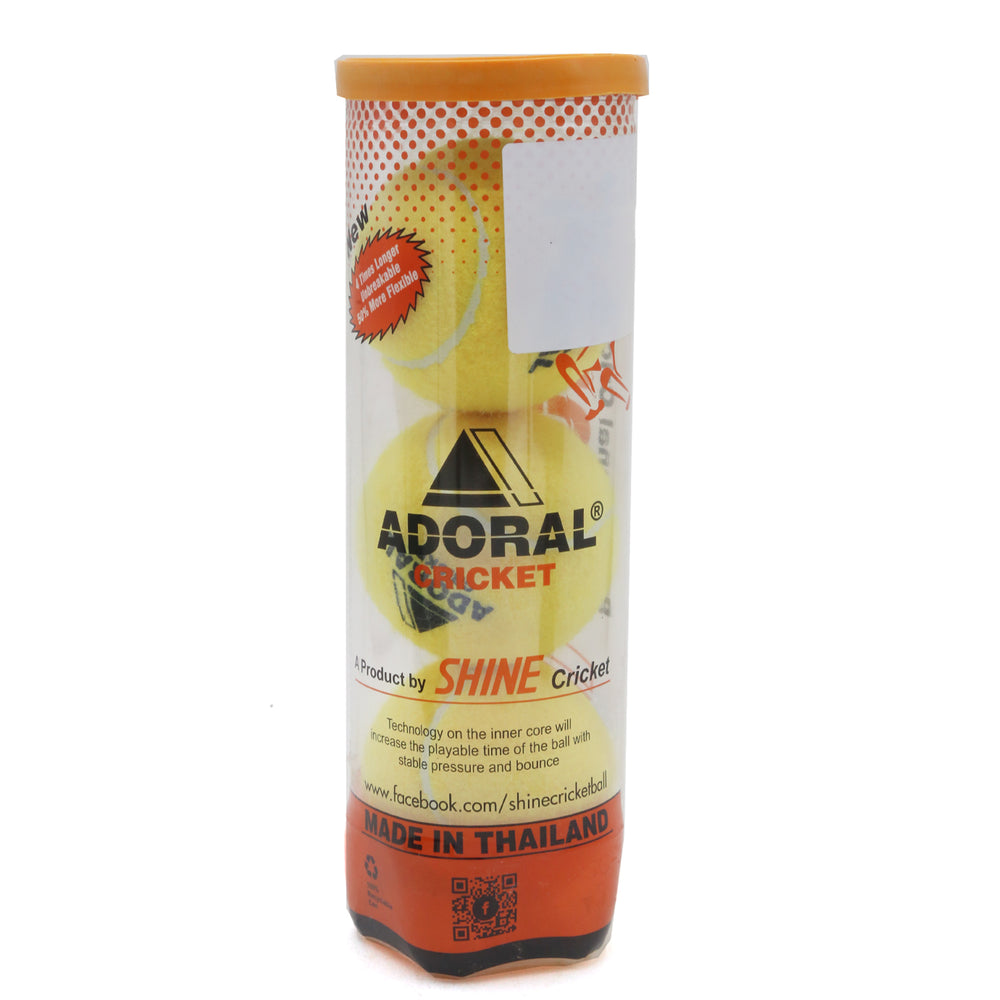 Adoral Cricket Tennis Ball Pack Of 3 - Yellow, Sports, Chase Value, Chase Value