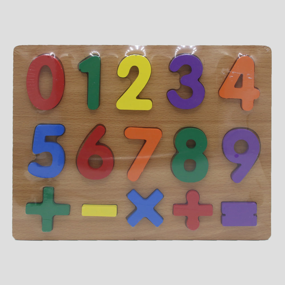 Wooden Puzzle Number & Words Large - Multi Color, Board Games & Puzzles, Chase Value, Chase Value
