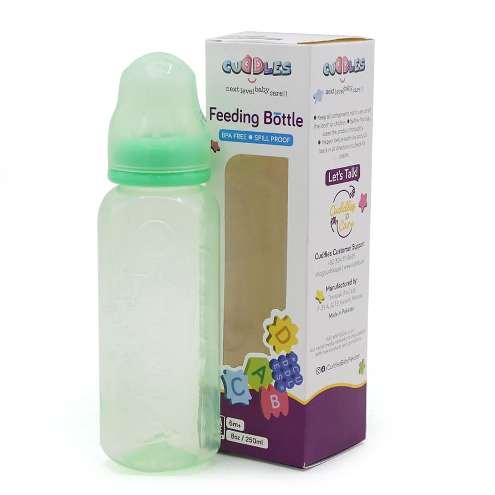Cuddles Feeder Bottle 250ml - Green, Feeding Supplies, Cuddles, Chase Value