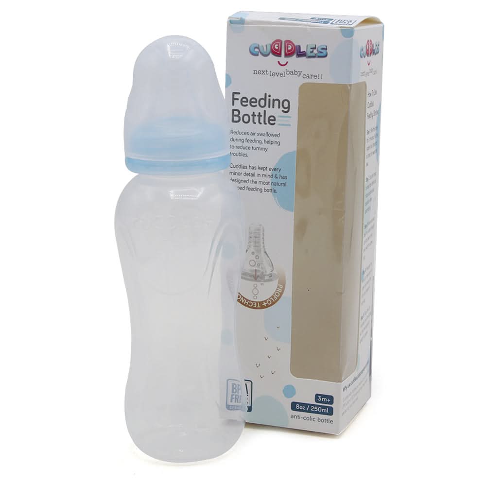 Cuddles basic Feeder Bottle 250ml - Blue, Feeding Supplies, Cuddles, Chase Value