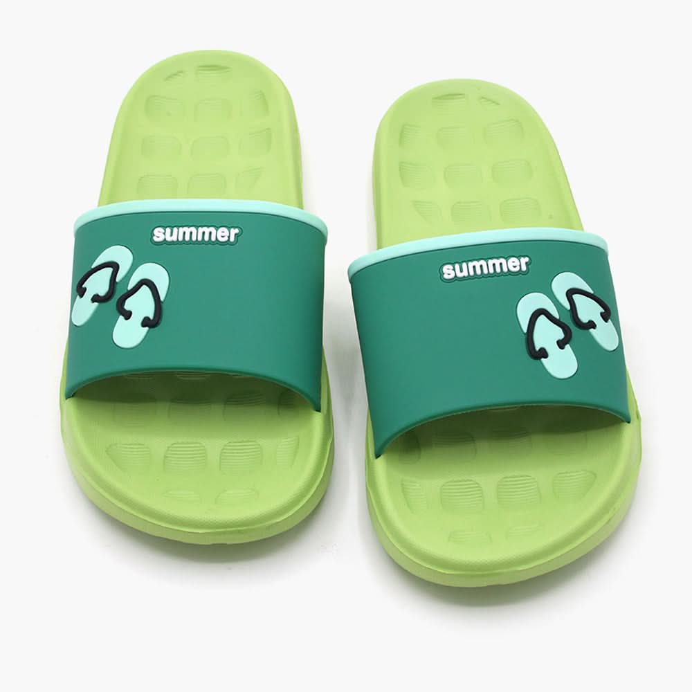 Women's Slider - Green, Women Slippers, Chase Value, Chase Value