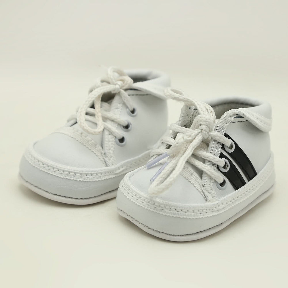 Newborn Boys Lace Shoes - White, Newborn Caps, Shoes & Socks, Chase Value, Chase Value