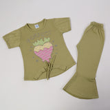 Girls Tight Half Sleeves Suit - Olive Green, Girls Suits, Chase Value, Chase Value