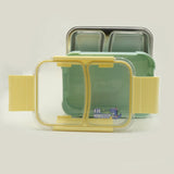Stainless Steel Lunch Box, 2 Compartments - Sea Green, Tiffin Boxes & Bottles, Chase Value, Chase Value