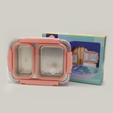 Stainless Steel Lunch Box, 2 Compartments - Purple, Tiffin Boxes & Bottles, Chase Value, Chase Value