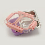 Stainless Steel Lunch Box, 2 Compartments - Purple, Tiffin Boxes & Bottles, Chase Value, Chase Value