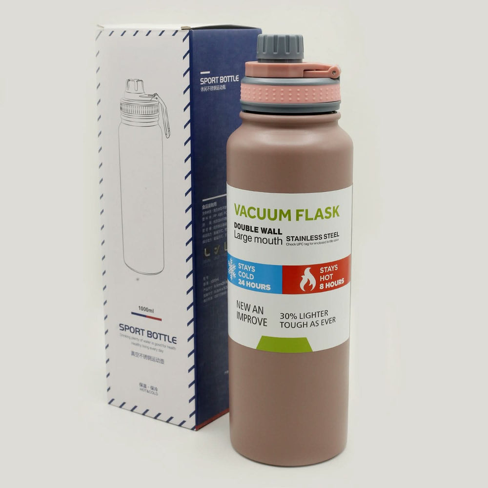 Stainless Steel Vacuum Flask - 1000Ml - Tea Pink, Thermos & Mug, Chase Value, Chase Value