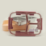 Stainless Steel Lunch Box - Peach, Tiffin Boxes & Bottles, Chase Value, Chase Value
