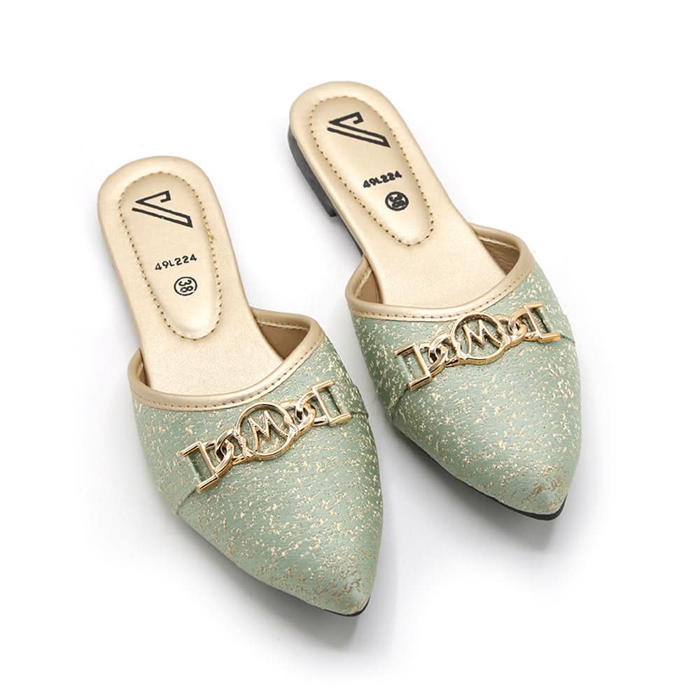 Valuable Women's Backless Pump - Green, Women Backless Pumps, Chase Value, Chase Value