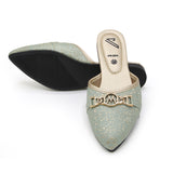 Valuable Women's Backless Pump - Green, Women Backless Pumps, Chase Value, Chase Value