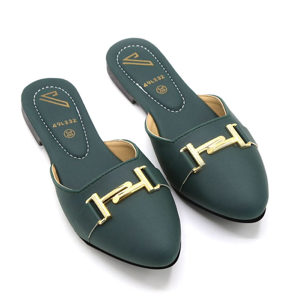 Valuable Women's Backless Pump - Green, Women Backless Pumps, Chase Value, Chase Value