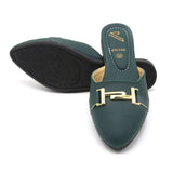 Valuable Women's Backless Pump - Green, Women Backless Pumps, Chase Value, Chase Value