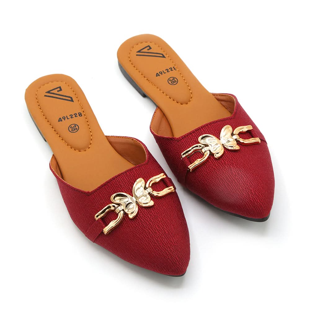 Valuable Women's Backless Pump - Maroon, Women Backless Pumps, Chase Value, Chase Value